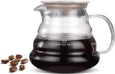 Carafe à café en verre de 16,9 oz, versez sur un serveur de cafetière en verre transparent avec poignée pour le café et le thé