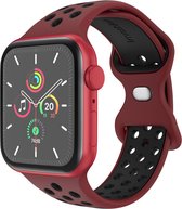 iMoshion Sport⁺ bandje geschikt geschikt voor Apple Watch Series 1 / 2 / 3 / 4 / 5 / 6 / 7 / 8 / 9 / SE / Ultra (2) - 42 / 44 / 45 / 49 mm - Maat S/M - Wine Red & Black