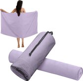 JEMIDI sneldrogende microvezel handdoek - 70 x 140 cm - Sporthanddoek fitness - Sneldrogend microvezel - Sneldrogende handdoek - Lila