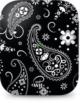 xoxo Wildhearts hoesje geschikt voor Airpods 1/2 - Paisley Dawn Black - Ook als telefoonhoesje verkrijgbaar - schokbestendige case geschikt voor Airpod 1 en 2 - koptelefoon case - Hartjes patroon case bloemen - zwart