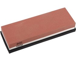 iFoulki Slijpsteen voor professionele keukenmessen 2-in-1 korrel 1500/600 met antislip siliconen houder