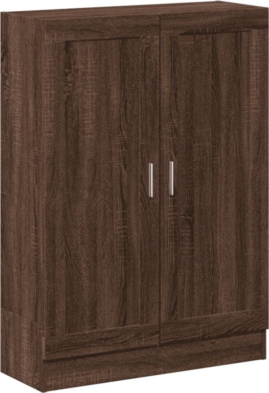 vidaXL - Boekenkast - 82,5x30,5x115 - cm - bewerkt - hout - bruin - eikenkleur
