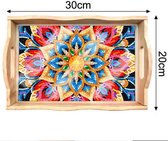 Diamond Painting Dienblad - Mandala - 30x20 cm - Compleet Hobbypakket - Vierkante Steentjes