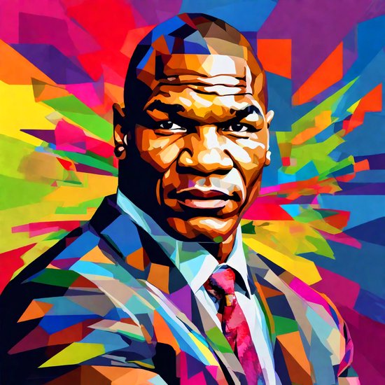 Mike Tyson Poster - Iron Mike - Boksposter boksen posters | 50 x 50 cm | pop art streetart | WALWALLS.STORE