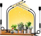 Plantenlampen set van 2 - LED Plant Grow Lights - Kweeklampen - Kamerplanten Verlichting - 10-niveau dimbaar - Timer instelling - Full spectrum - Wit Rode LEDs - 4 Hoofdstukken