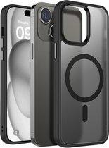 iPhone 14 hoesje Mat Transparant Zwart geschikt voor MagSafe - 6,1 inch