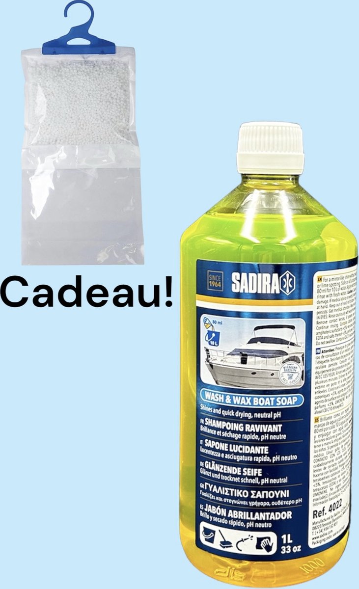 Sadira 1 Ltr Wax & Shine shampoo-Vochtvreter Cadeau!
