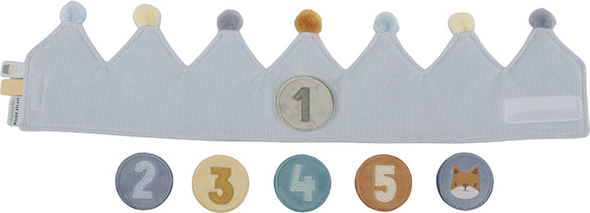Little Dutch - Verjaardagskroon van stof met cijfers - Blauw — afbeelding 2
