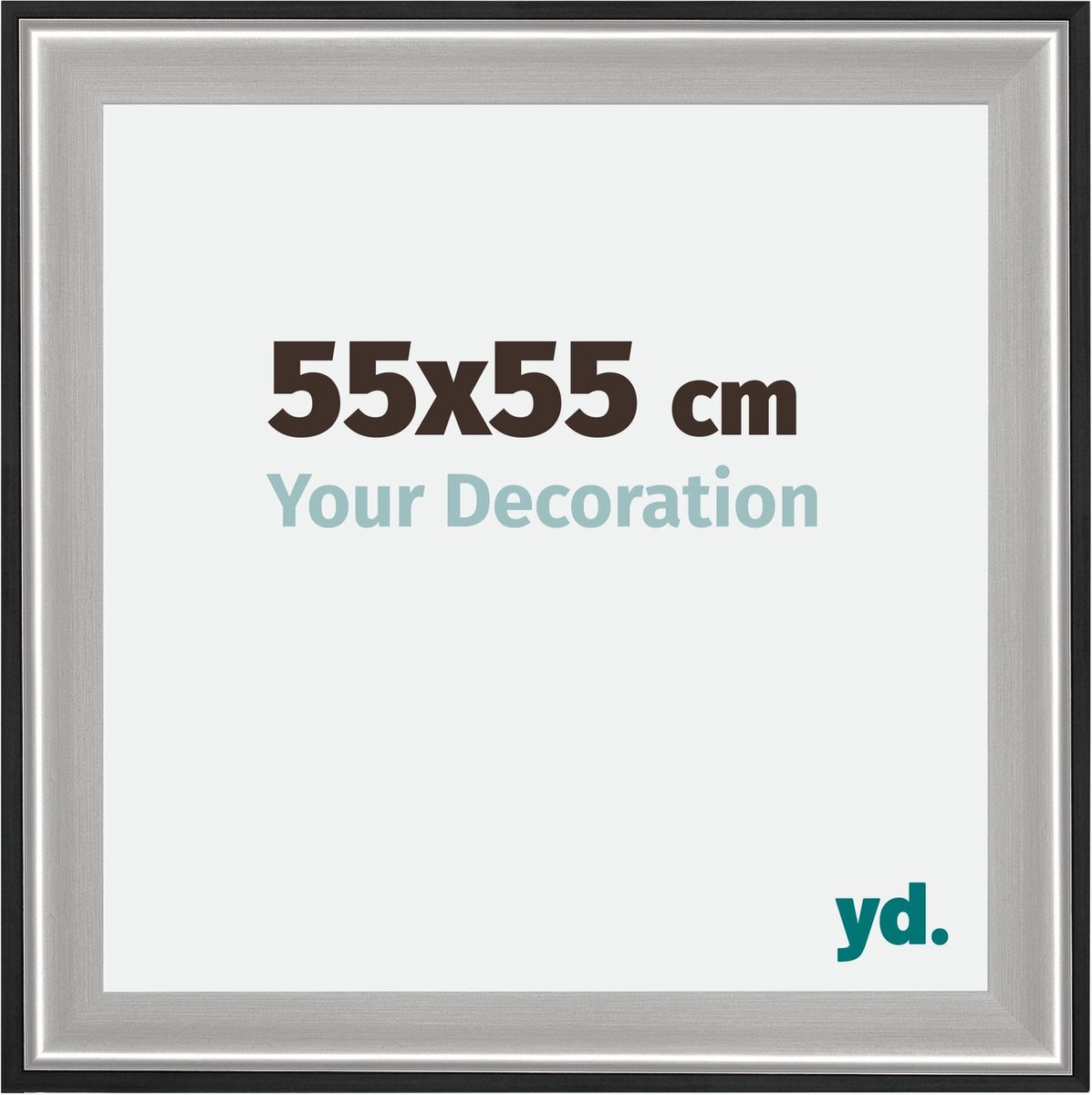 yd. Your Decoration - Fotolijst 55x55 cm - Hout - Zwart Zilver Gepolijst - Birmingham