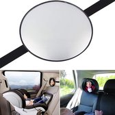 Interior mirror for babies, convex mirror with large field of view made of unbreakable material (ABS plastic) Baby mirror without loose parts/screws, car mirror rear seat (17 cm) black