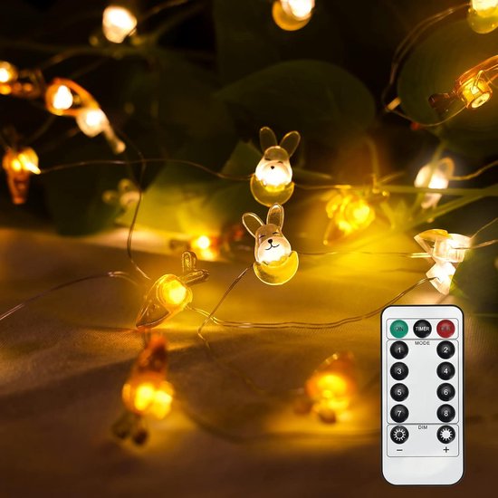 Décoration de Pâques - Guirlande Lumineuse LED - Pasen - 5m - 50 LEDS - Avec Télécommande - 8 Modes