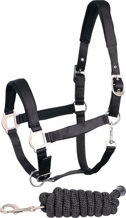 Harry's Horse Halsterset Satin Cob Zwart