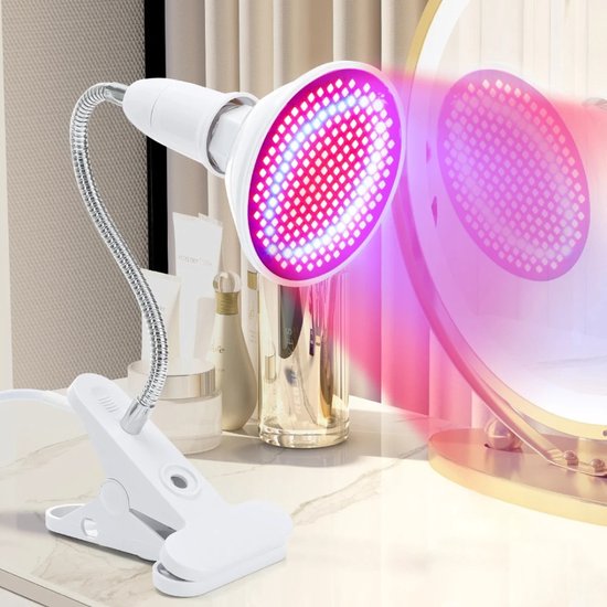 ALLGoods. Infraroodlamp – Lichttherapie Lamp Verstelbaar 13W – Spieren en Gewrichten -Infraroodtherapie -Warmtelamp Verlicht Pijn – Rood Lichttherapie voor Betere Gezondheid – Rode Lamp Voor Spieren – Red Light Therapy - Wit