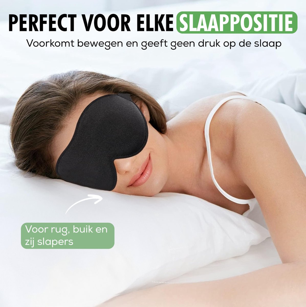 TravelHawk Slaapmasker Zwart - Luxe 3D-slaapmasker Dames Heren 100% lichtblokkerende slaapbril Zijslaper Oogmasker Nachtmasker — afbeelding 2