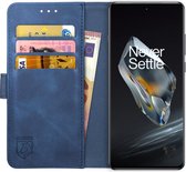 Rosso Element Book Case Wallet Hoesje Geschikt voor OnePlus 12 | Portemonnee | 3 Pasjes | Magneetsluiting | Stand Functie | Bruin