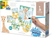 SES - Sophie la girafe - Coloriage à l'eau - sans gâchis - 4 cartes magiques - réutilisables