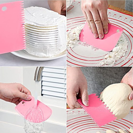 Ensemble 9 Grattoirs à Gâteau WENYIEN - Lisseur Décoration Pâtisserie Bleu