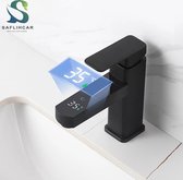 NewWave® - Badkamerkraan Smart Digitaal - Zwart - Wastafelkraan - Touch Button - Temperatuur Instelbaar