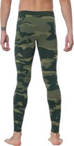 Heren thermo onderbroek - Lang - Camouflage Groen - Maat L/XL