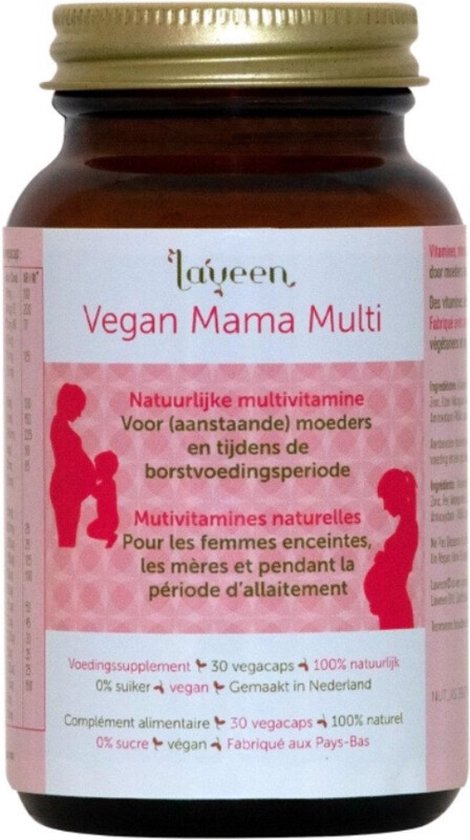 Laveen - Vega Mama Multi | 100% natuurlijk en vegan gecertificeerd | Alles in 1 multivitamine met actieve foliumzuur