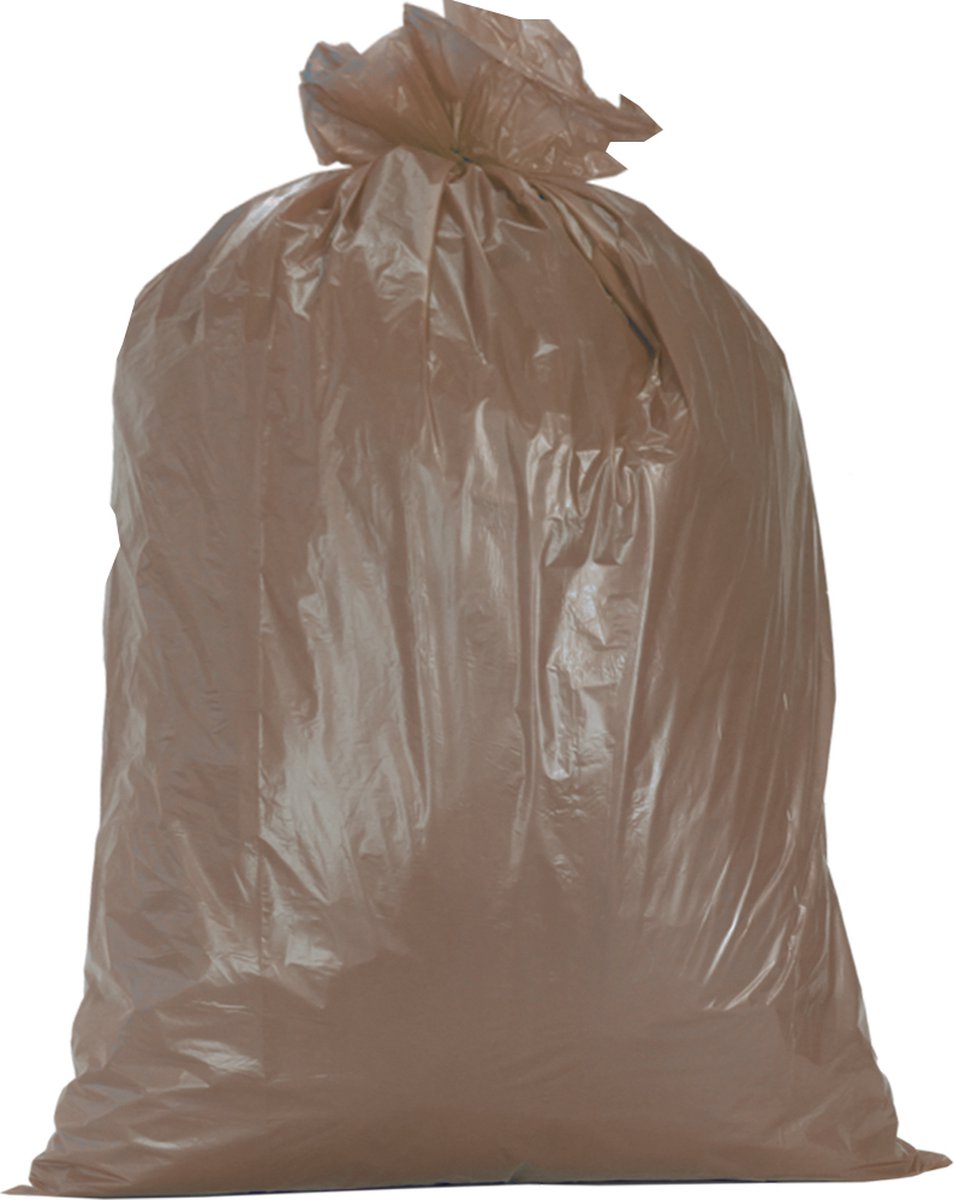 Goedkoopste Afvalzakken bruin 70 liter - 58x100cm T23 HDPE - Doos 500 stuks