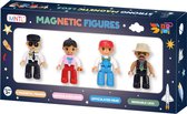 MNTL Figurines Magnétiques - Poupées Magnétiques - 4 Pièces - Jouets Magnétiques - À Combiner Avec Connetix / Coblo / Magna Tuiles - Jouets Montessori - Jouets à Extrémités Ouvertes