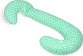 Voedingskussen / Zwangerschapskussens | C-vorm 240 cm | Groen met witte sterren