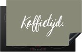 KitchenYeah® Inductie beschermer 85x52 cm - Quotes - Koffie - Spreuken - Koffietijd - Kookplaataccessoires - Afdekplaat voor kookplaat - Inductiebeschermer - Inductiemat - Inductieplaat mat