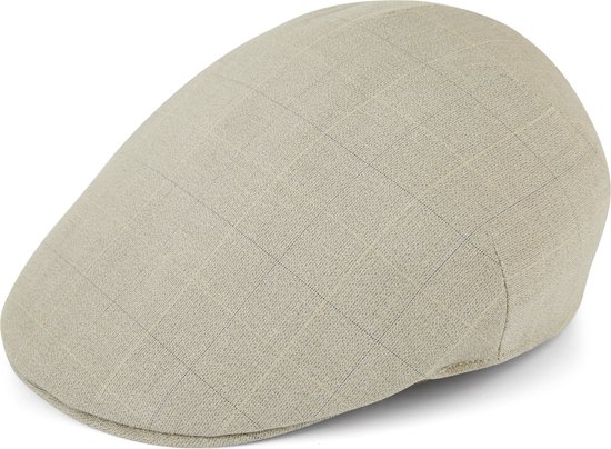 Fawler Tirreno grijze geruite flat cap voor heren