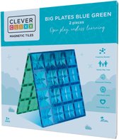 Cleverclixx Magnetisch Speelgoed | Big Plates Blue Green | 2 Stuks | Speelgoed 3 jaar