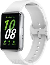 Strap-it Smartwatch siliconen bandje met gesp - geschikt voor Samsung Galaxy Fit 3 (wit)
