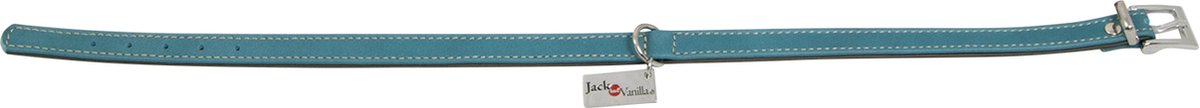 JACK AND VANILLA Halsband - Nappa Leder - Turquoise - Breedte: 14 mm - Nekomtrek: 14,5 - 18 cm (GELIEVE ALVORENS BESTELLEN OPMETEN)