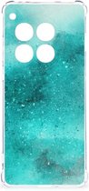 Telefoon Hoesje Geschikt voor OnePlus 12 Case Anti-shock met transparante rand Painting Blue