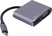 AM-IP® 4K USB-C Hub/Adapter - Grijs - USB-C, HDMI, VGA, USB3.0