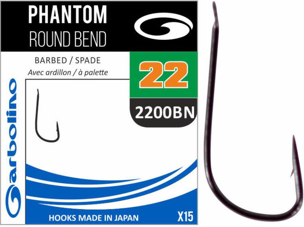 Garbolino Phantom Round Bend Spade - Barbed (15 pcs) - Maat : 22