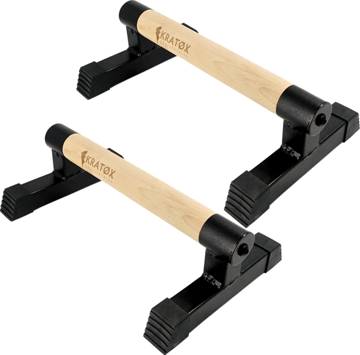 KRATØX Parallettes 33 cm Push up Bars - Calisthenics - Push up grips - parallettes hout - Opdruksteunen - Opdruk steunen - Opdrukken - Dip bars - Fitness - Crossfit - KRATØX