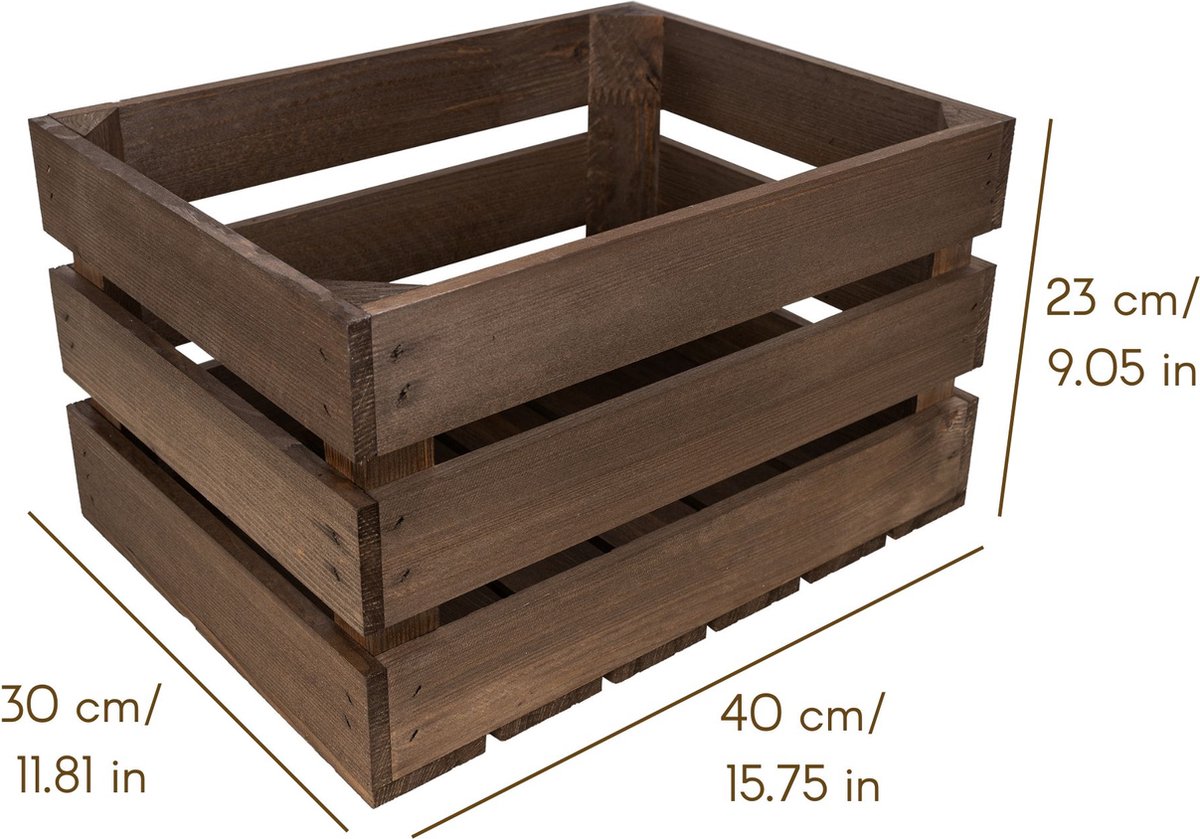 Lot De 5 Caisses En Bois à Pommes – 50x40x30 Cm, Décoration Vintage, Rangement, Meuble DIY - 10