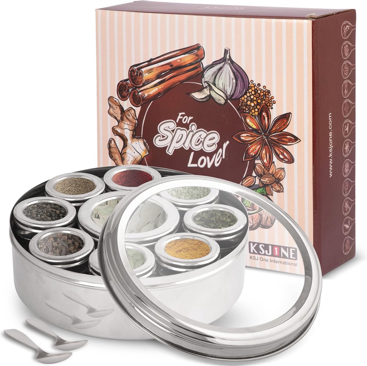 Pick N Save Kruidendoos Masala Dabba met 7 Vakken gemaakt van Hoogste