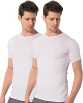 2 Pack Duurzaam T-shirt - 100% Katoen - Wit - Maat XXL