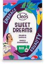 Cleo's - Sweet dreams - thee - 18 enveloppen x 1,5g - biologische thee - avondthee - kruidenthee - kamille
