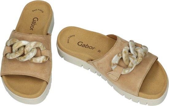 Gabor -Dames - beige - slippers & muiltjes - maat 39