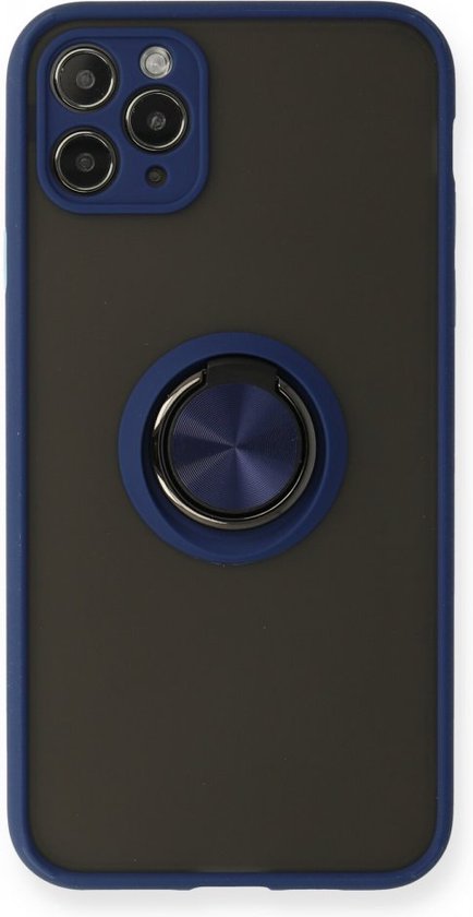 Coque de téléphone avec anneau magnétique standard - Coque en silicone Adapté pour : Apple iPhone 11 Pro Max - Blauw