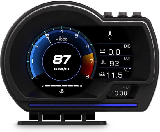 Snelheidsmeter Auto - Het ultieme head-up display voor auto's, met OBD-weergave en GPS-snelheidsmeterfuncties, plus handige herinneringsfuncties. Geschikt voor alle automodellen voor veiligheid en gemak onderweg.