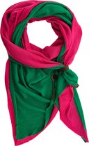LOT83 Sjaal Fien Twin - Vegan leren sluiting - Omslagdoek - Ronde sjaal - Pink, Groen - 1 Size fits all