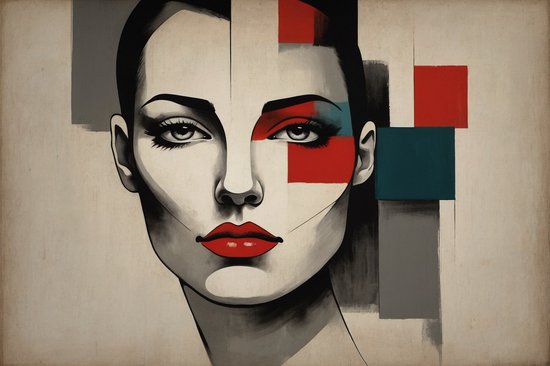 Affiche portrait de femme - Affiche femmes - Décoration murale abstraite - Affiches modernes - Affiches chambre - Décoration murale chambre - 90 x 60 cm