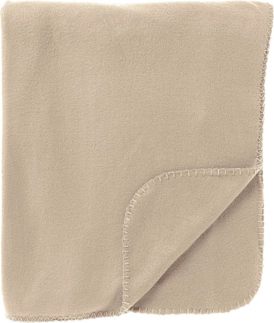 DEX - plaid 130x160 cm - fleece deken - zacht en dun - Semolina - beige