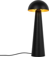 QAZQA mushroom - Moderne Vloerlamp | Staande Lamp - 1 lichts - H 65 cm - Zwart Goud - Buitenverlichting