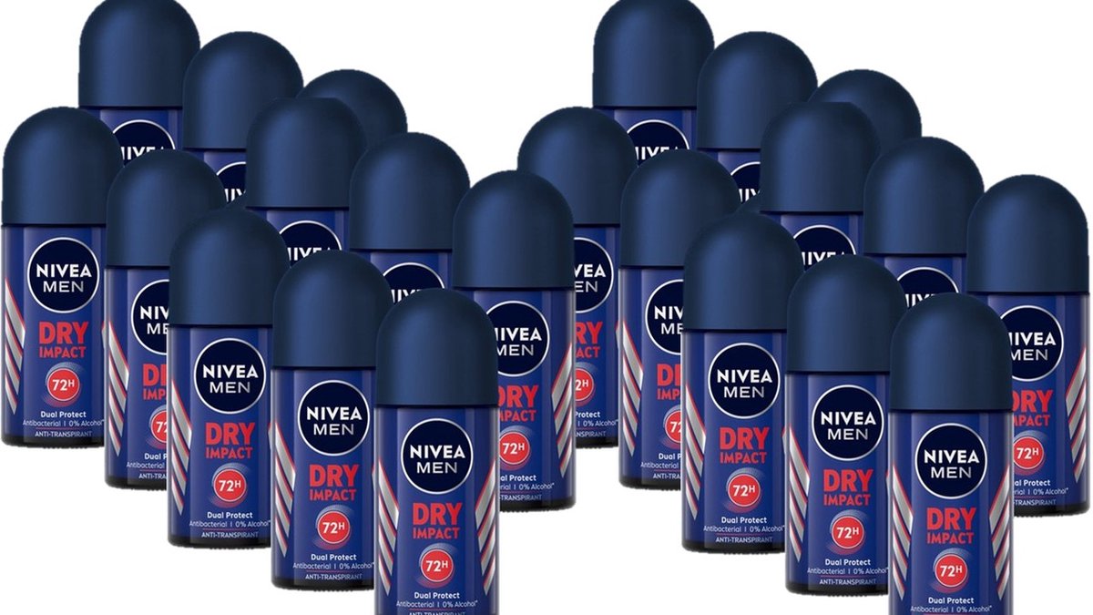 Goedkoopste Nivea Deo Roller Dry Impact - Voordeelverpakking 24 x 50 ml - 72 uur Bescherming