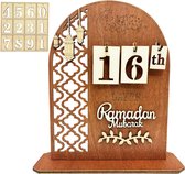 Ramadan kalender planner – decoratie voor eid mubarak – suikerfeest – HOUT - 20 x 20 x 7cm