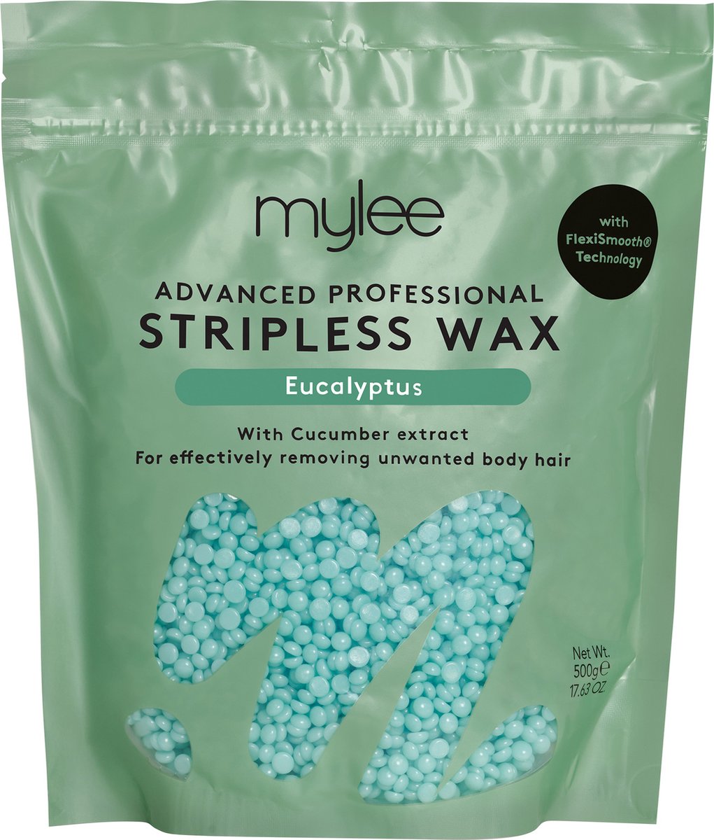 Mylee Advanced Striploze Wax 500g – Eucalyptus Geur Harde Waxsparels voor Ontharing - Gezicht, Lichaam, Bikini en Intiem Ontharen - Geschikt voor Dames en Heren